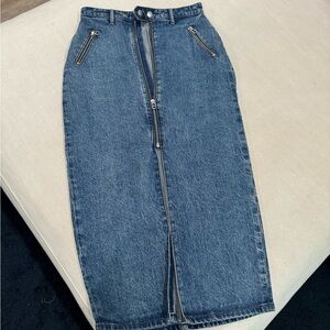 Reformation Denim Zipper Maxi Skirt